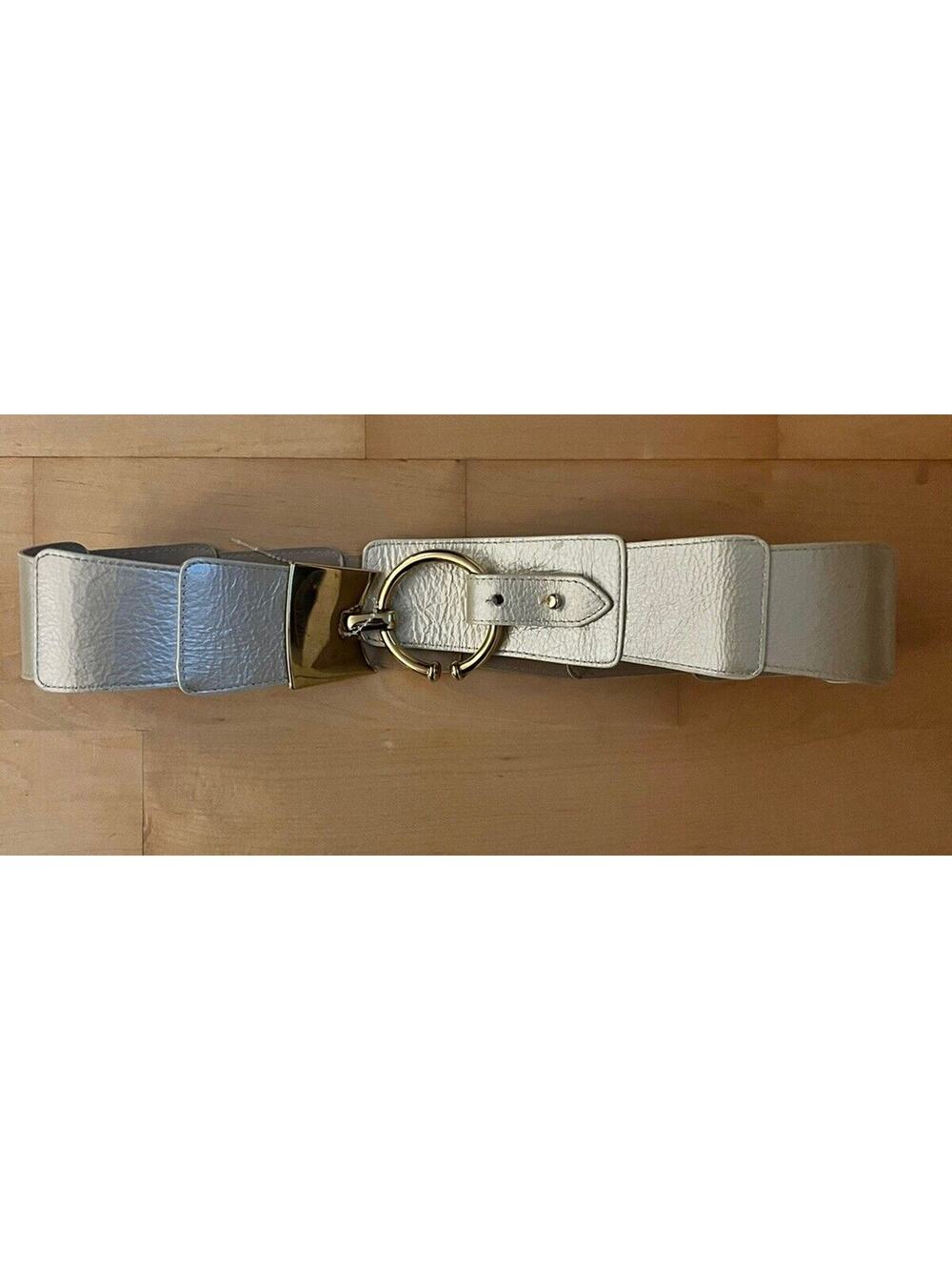 ETCETERA Gold Wide Belt Art To wear Gold Metal Ring Closure Sz XS
